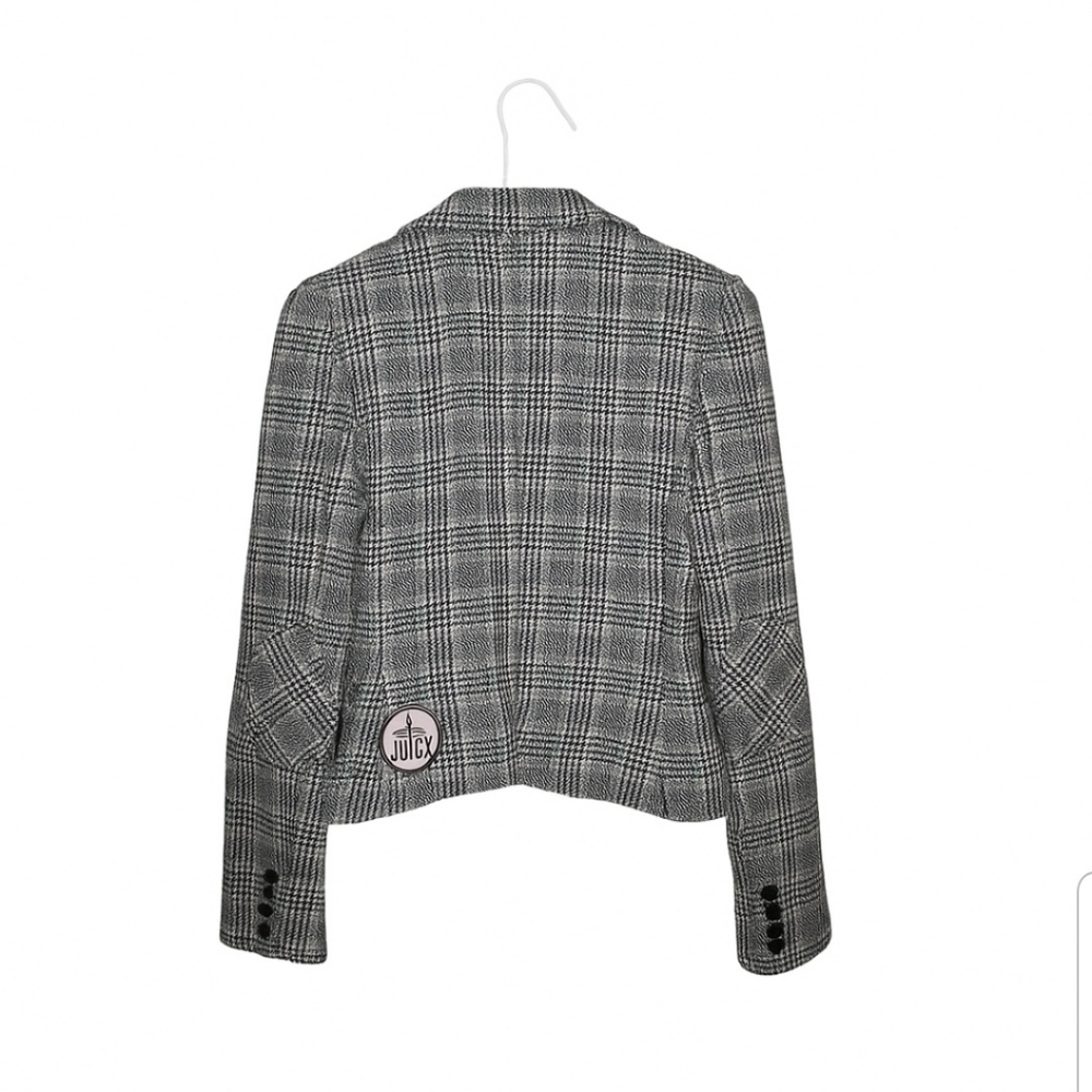 Y2K Juicy Couture Wool Houndstooth Blazer Jacket Women's Size S - Picture 2 of 7